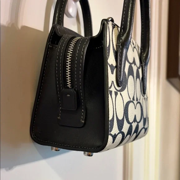 Coach ๐ฒ Andrea Mini Carryall in Monogram Black and Cream Leather - Picture 5 of 13